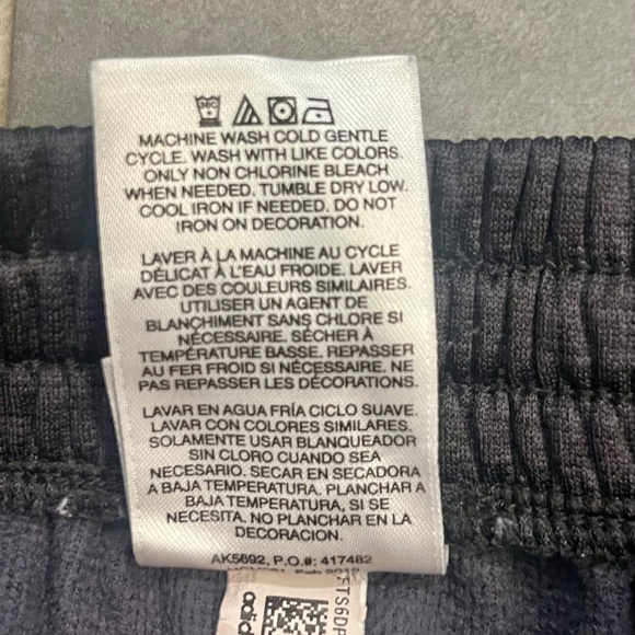 Adidas Boys Youth Large 14/16 Charcoal Gray/Black/White Jogger Track Pants - Picture 5 of 7